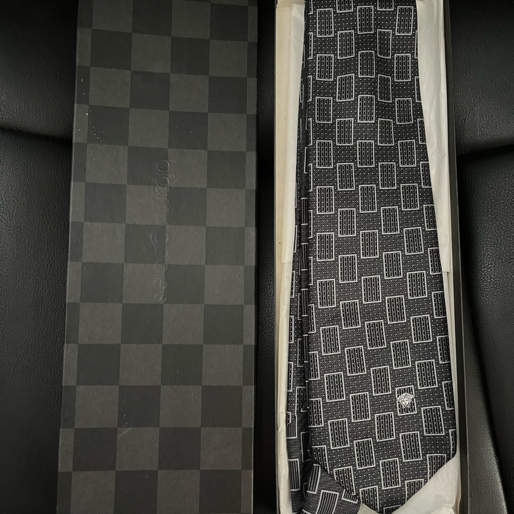 Versace Black and Gray Tie